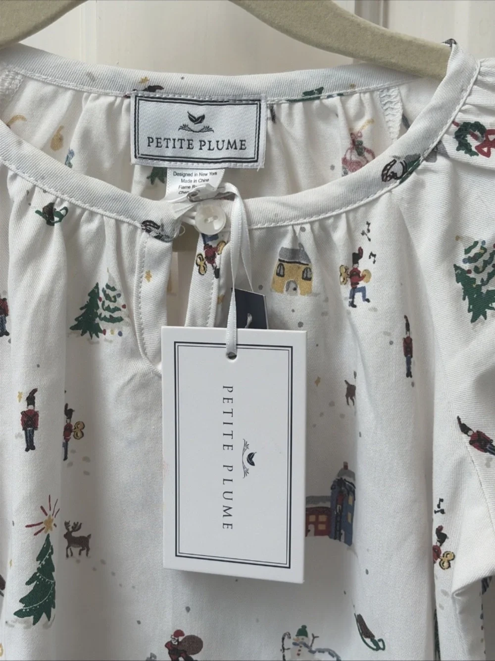 NWT Petite Plume 3T Twill Delphine Holiday Christmas Nightgown 100% Cotton